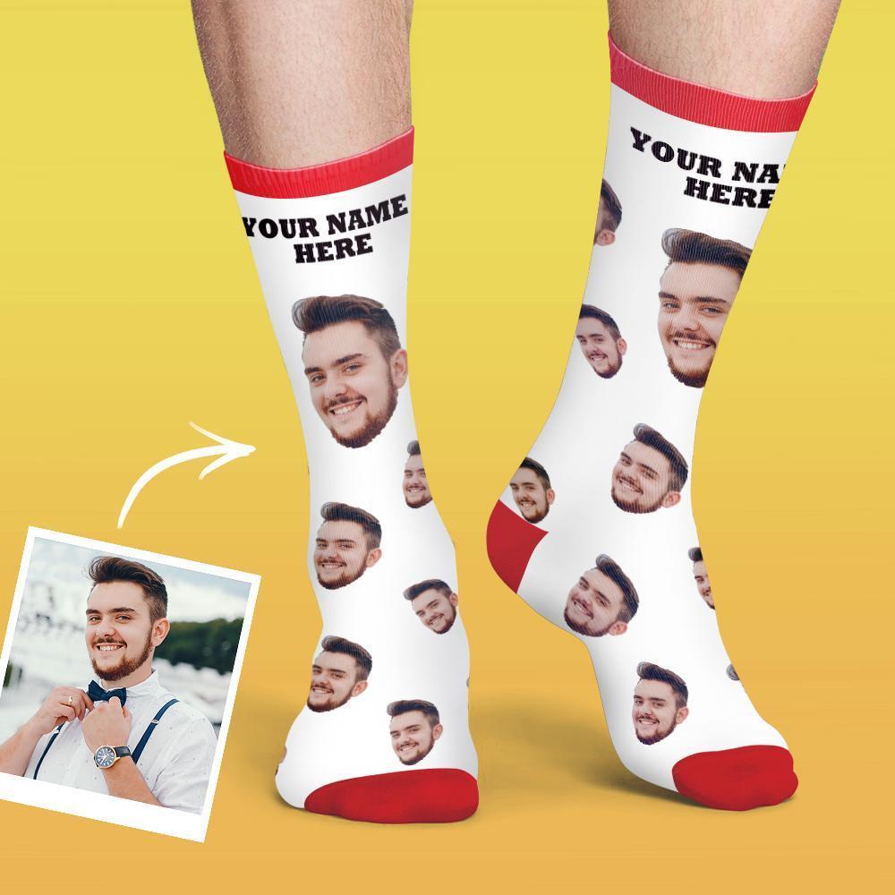 Personalisierte Socken Benutzerdefinierte Fotosocken Hund Foto Socken mit Ihrem Text