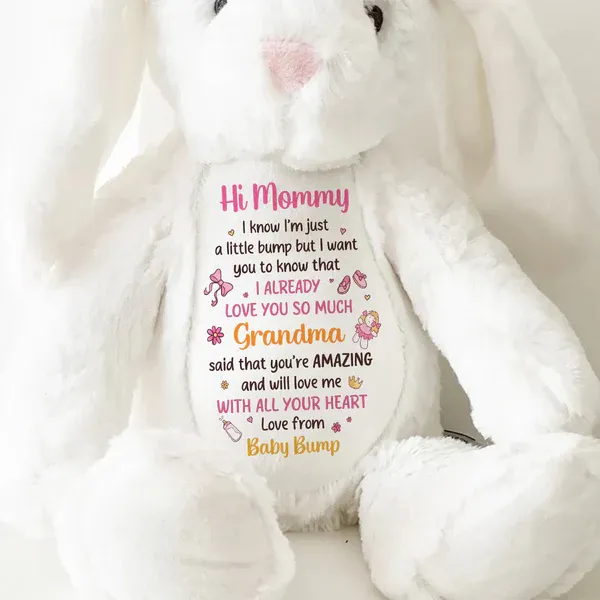 Liebe Mama, Ich Liebe Dich – Personalisierter Stoffhase - FotoSocken