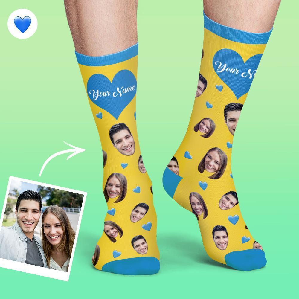 Personalisierte Socken Benutzerdefinierte Fotosocken Hund Foto Socken mit Ihrem Text Herz Socken