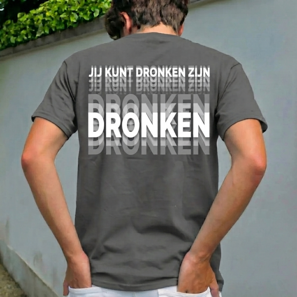 Gedrukt Op De Rug, Je Zou Dronken Kunnen Zijn Shirt, Grappig Drinken Humor Unisex T-shirt Cadeau