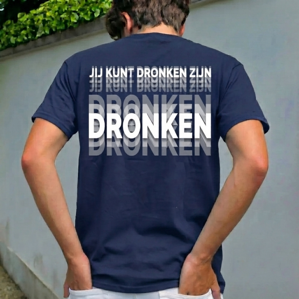 Gedrukt Op De Rug, Je Zou Dronken Kunnen Zijn Shirt, Grappig Drinken Humor Unisex T-shirt Cadeau