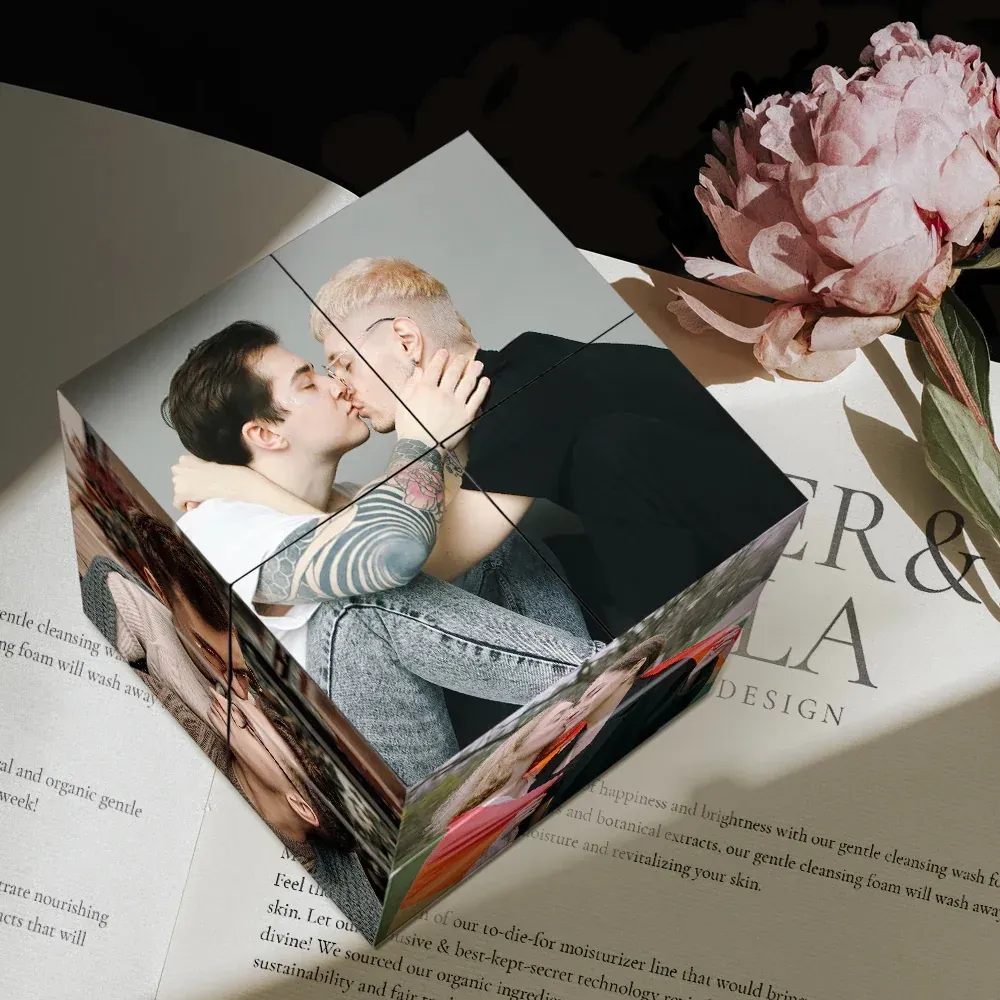 Gepersonaliseerde fotokubus Infinity Opvouwbare fotokubus Vaderdagcadeaus