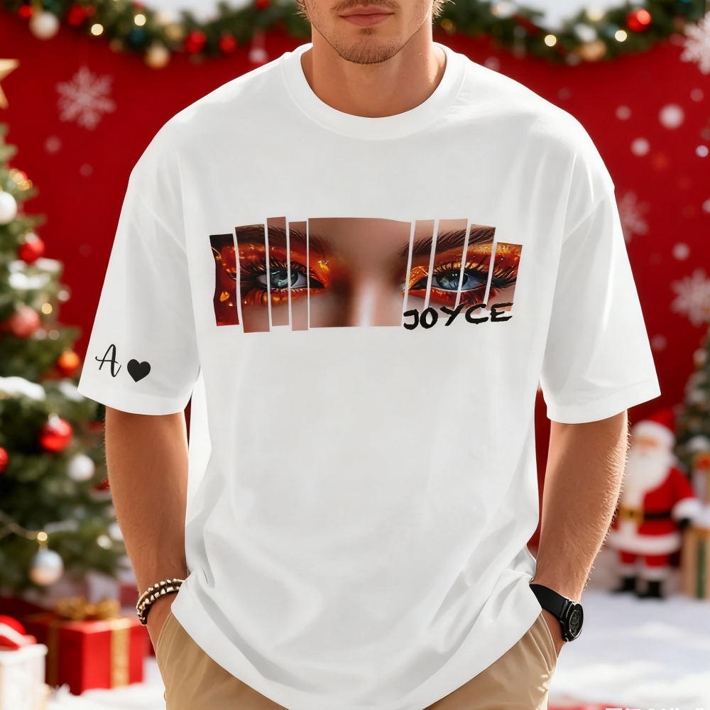 Kerstcadeaus Aangepast Ogen Shirt Vriendin Ogen Shirt Gepersonaliseerde Foto En Naam - SokkenFoto