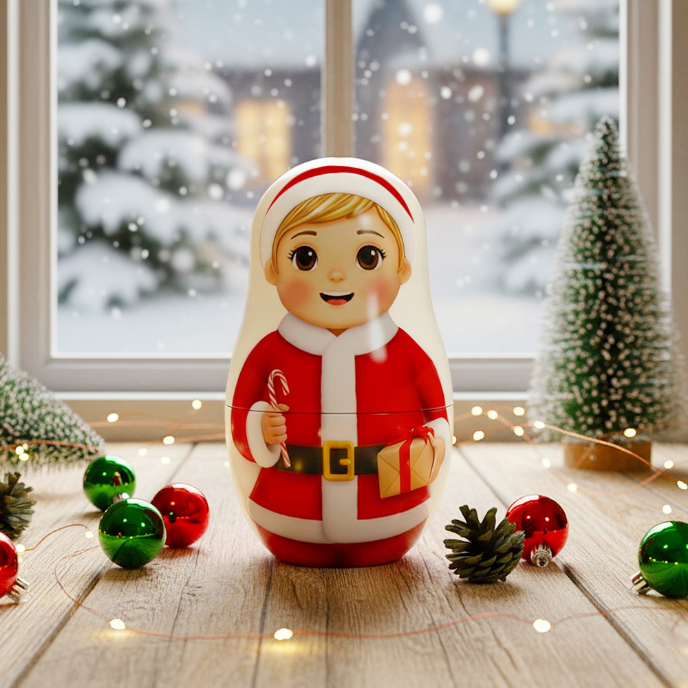 Gepersonaliseerde Portret-nestpop, Aangepaste Foto, Familieportret, Cartoonstijl, Cadeau, Foto, Kerstcadeau - SokkenFoto