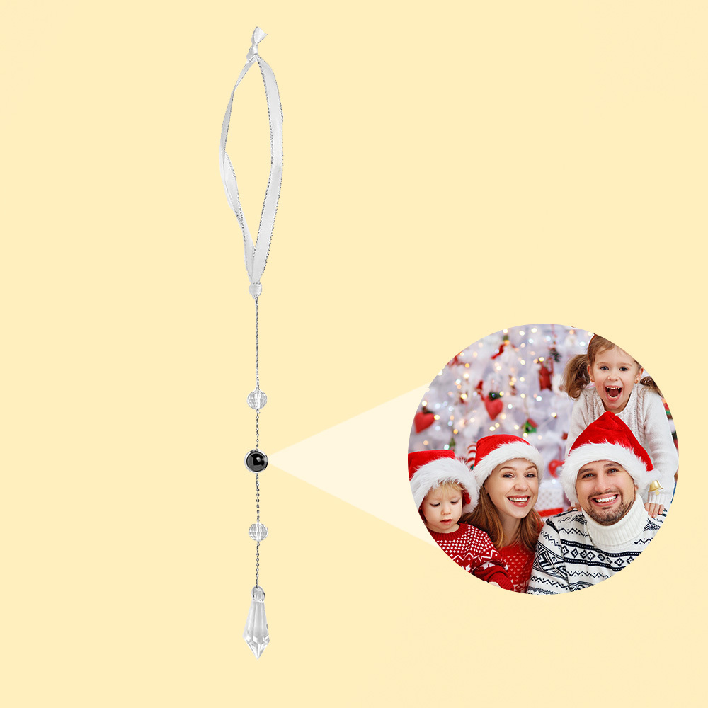 Gepersonaliseerde Klaver Foto Ornament Projectie Edelsteen Ornament Kerstboom Ornament Kerstcadeaus - SokkenFoto