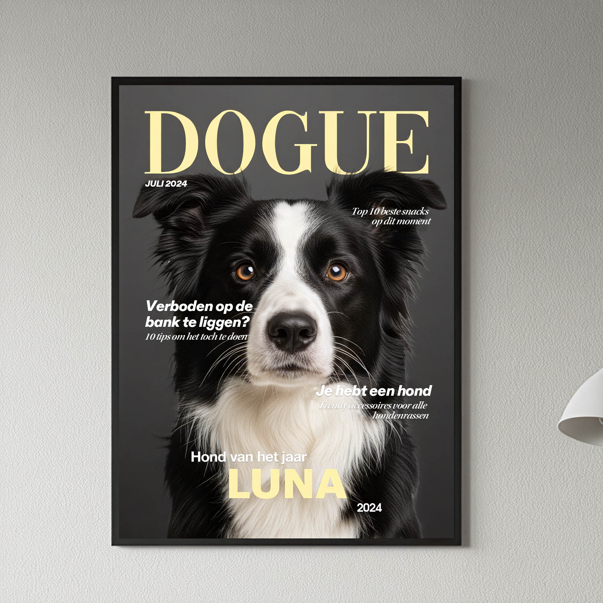 Gepersonaliseerde Huisdierfoto En Namen Houten Frame Gepersonaliseerde Hondentijdschriftposter Gepersonaliseerd Fotocadeau Voor Dierenliefhebbers