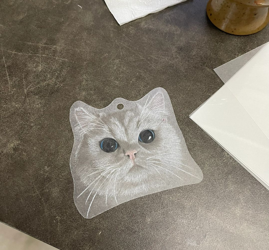 Aangepaste Foto Sleutelhangers Handgemaakte Krimpfolie Masker Dier Huisdier Cadeau Voor Dierenliefhebbers