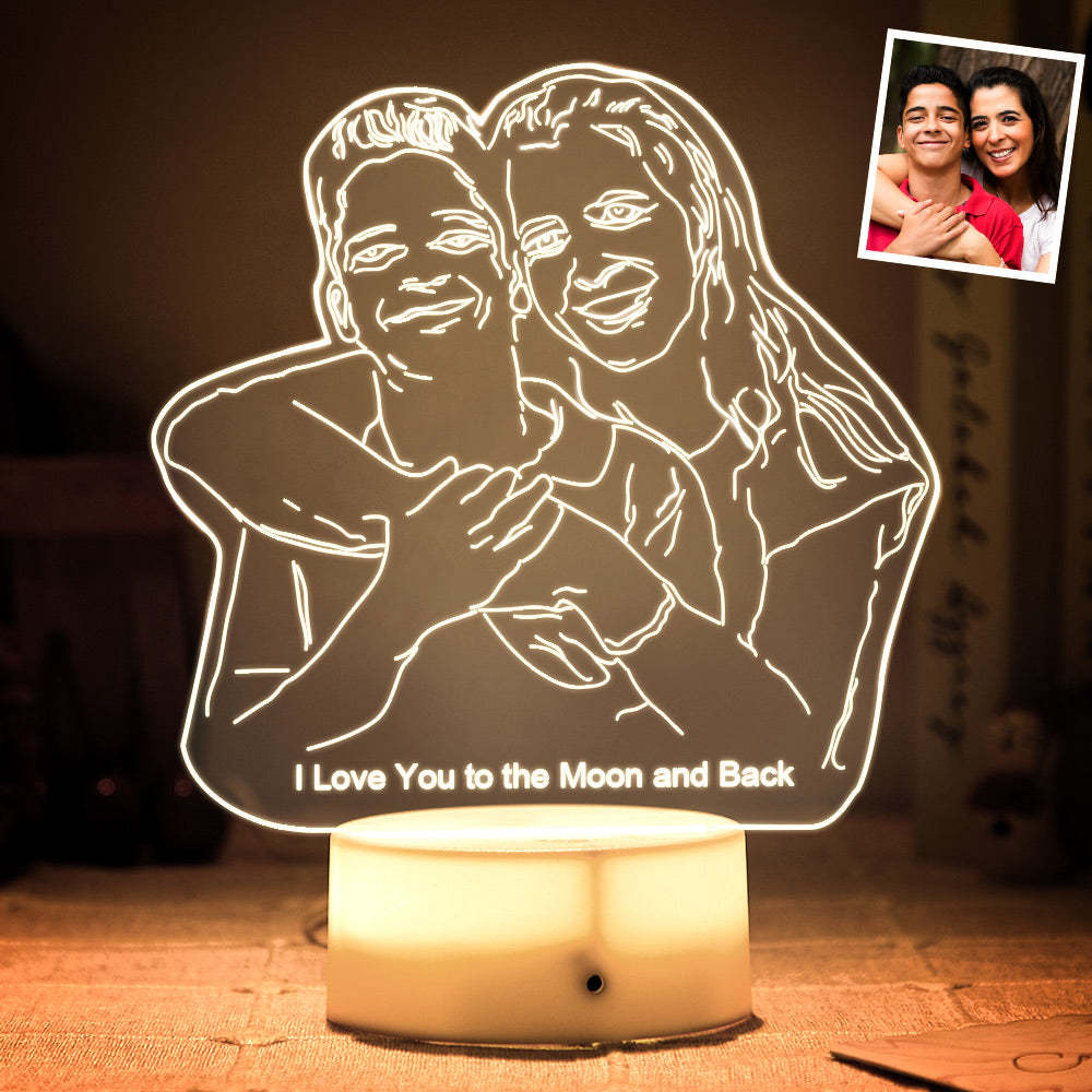 Cadeaus Voor Mama Fotolamp Led-licht Op Maat Gemaakt Portret-nachtlampje - SokkenFoto