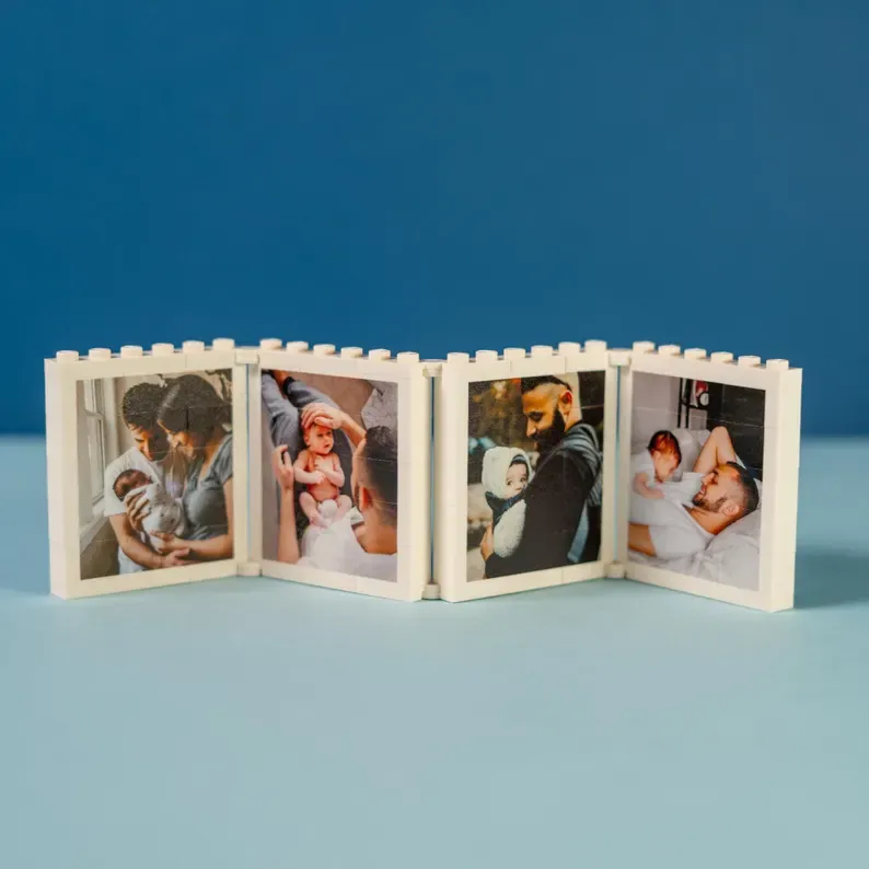 Gepersonaliseerd Uitvouwbaar Fotoblok Met Fotoblok Voor Papa En Mij, Mini-fotoalbum Als Aandenken Voor Papa, Puzzel, Hem, Vader, Vaderdag, Opa