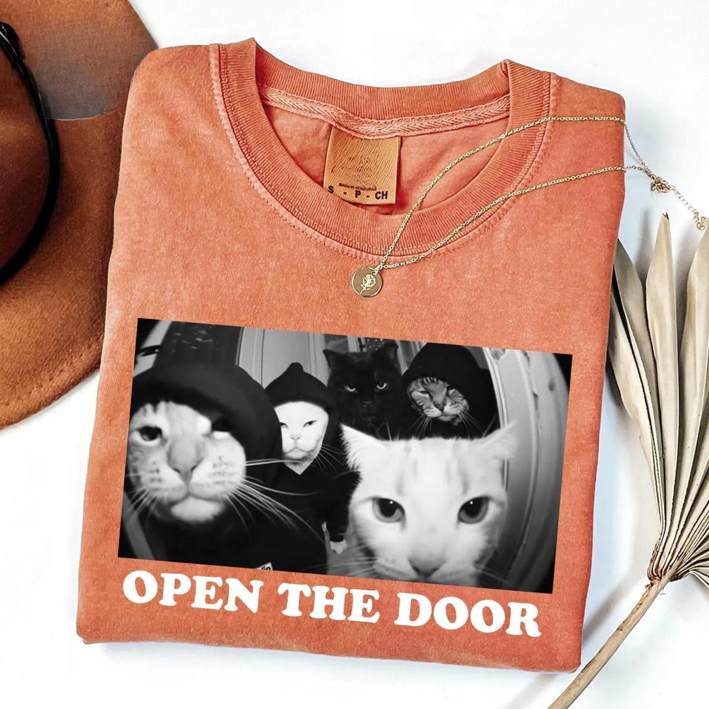 Grappig T-shirt Met Kattenmeme In Comfortabele Kleuren: Sarcastisch T-shirt Met Kattenmeme - SokkenFoto