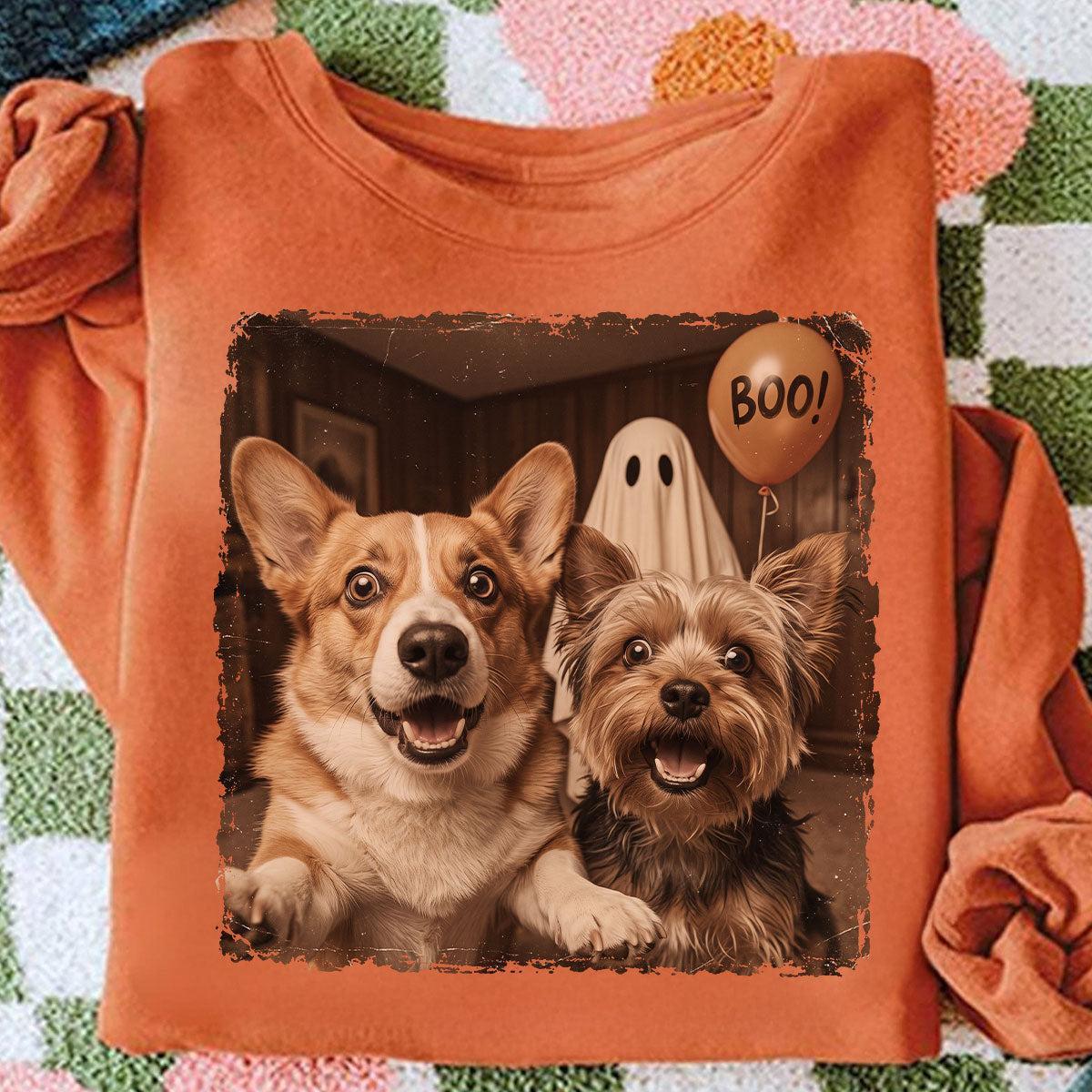 Gepersonaliseerde Halloween-shirt Met Foto Van Hond Of Kat - Trendy Vintage Griezelshirt Voor Huisdierliefhebbers - SokkenFoto