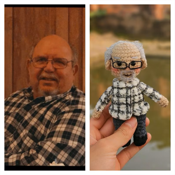 Gehaakte Pop Aangepaste Portret Gehaakte Geschenken Cadeaus Voor Opa Grootoudersdag - SokkenFoto
