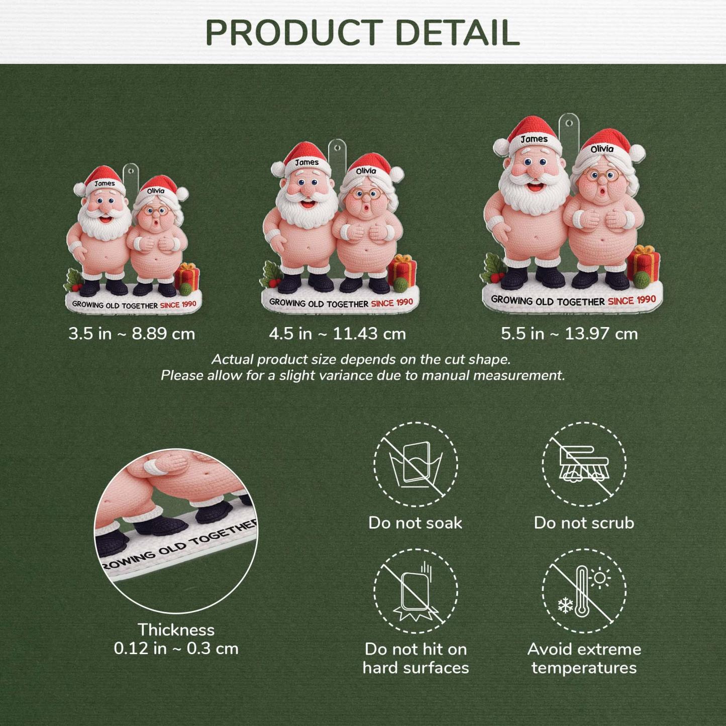 Aangepaste Grappige Houten Ornament - Gepersonaliseerde Verjaardag Kerst Huwelijksgeschenken Voor Man En Vrouw, Hem En Haar - Gezellige Kerst Met Jou - SokkenFoto
