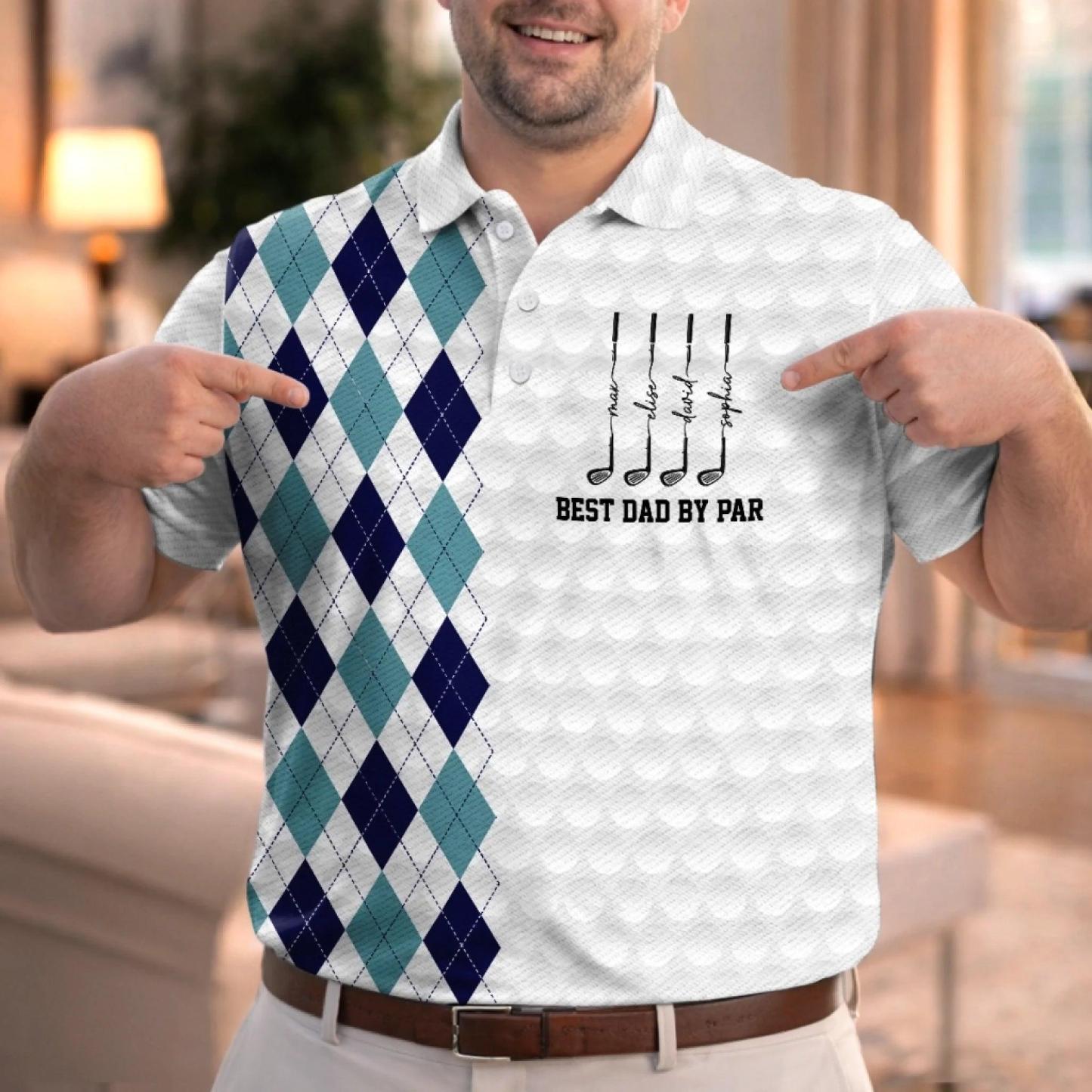 Op maat gemaakt poloshirt met all-over print - Gepersonaliseerde vaderdagverjaardagsgolfcadeaus voor papa, opa - Nog een dag, nog een ronde - SokkenFoto