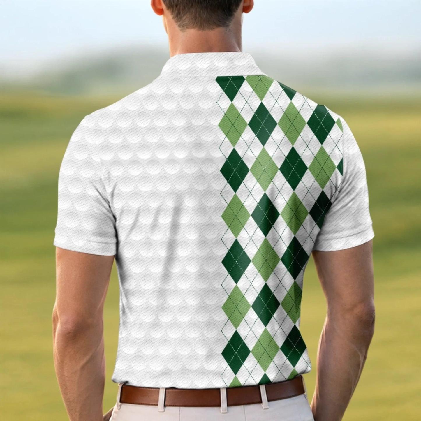 Op maat gemaakt poloshirt met all-over print - Gepersonaliseerde vaderdagverjaardagsgolfcadeaus voor papa, opa - Nog een dag, nog een ronde - SokkenFoto