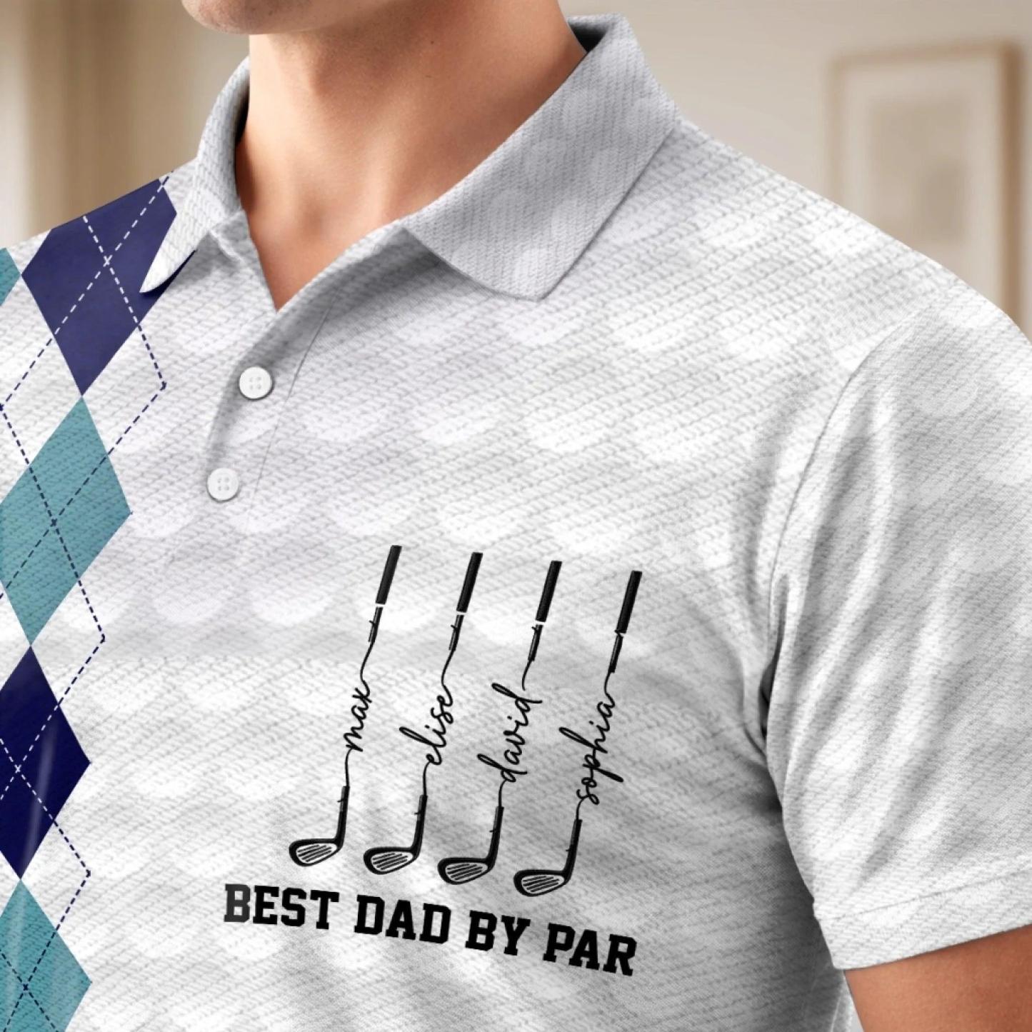 Op maat gemaakt poloshirt met all-over print - Gepersonaliseerde vaderdagverjaardagsgolfcadeaus voor papa, opa - Nog een dag, nog een ronde - SokkenFoto