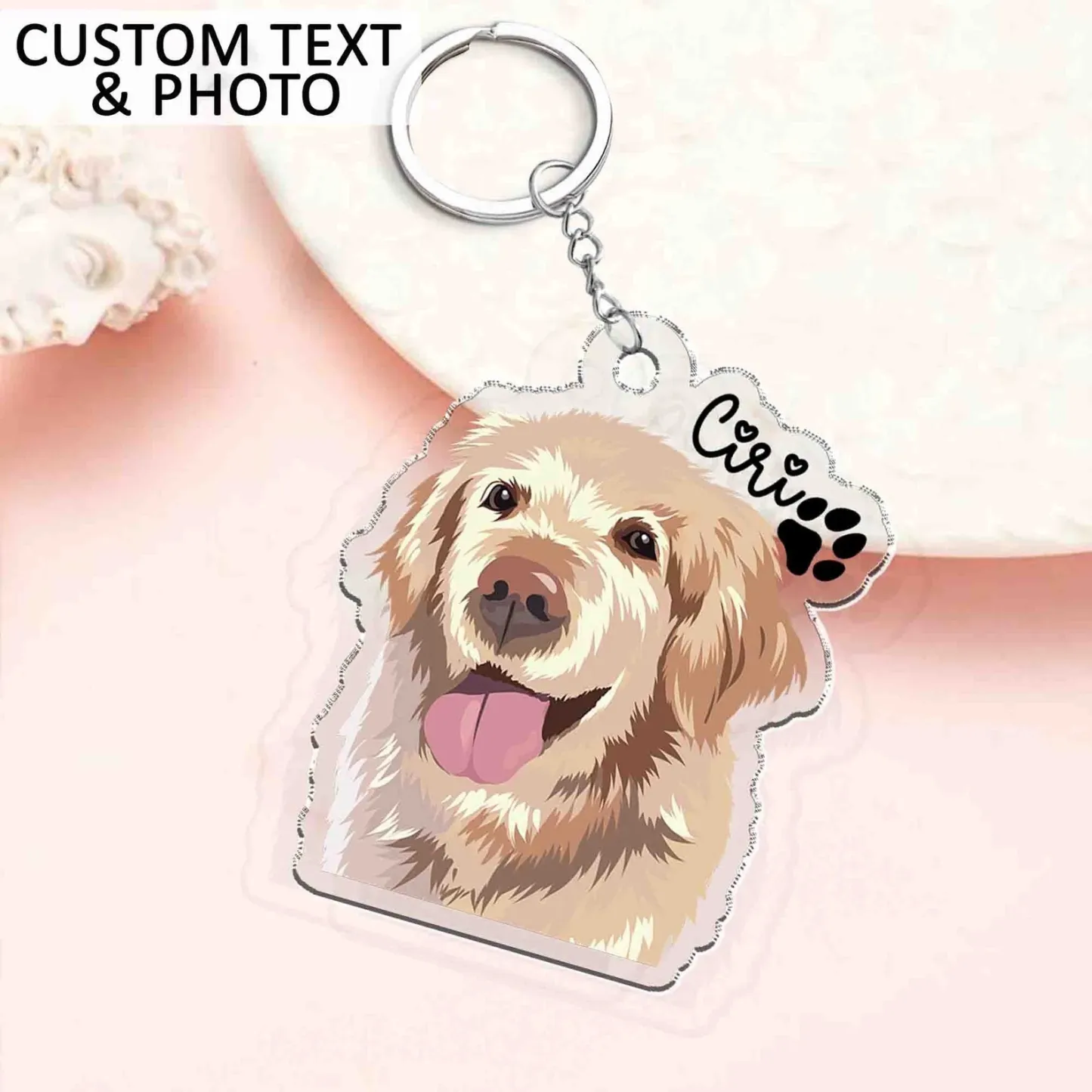 Gepersonaliseerde Sleutelhanger Met Portret Van Een Huisdier, Sleutelhanger Met Portret Als Aandenken Aan Een Huisdier, Sleutelhanger Met Foto Als Huisdiercadeau, Sleutelhanger Met Hond En Kat Als Aandenken Aan Een Huisdierliefhebber