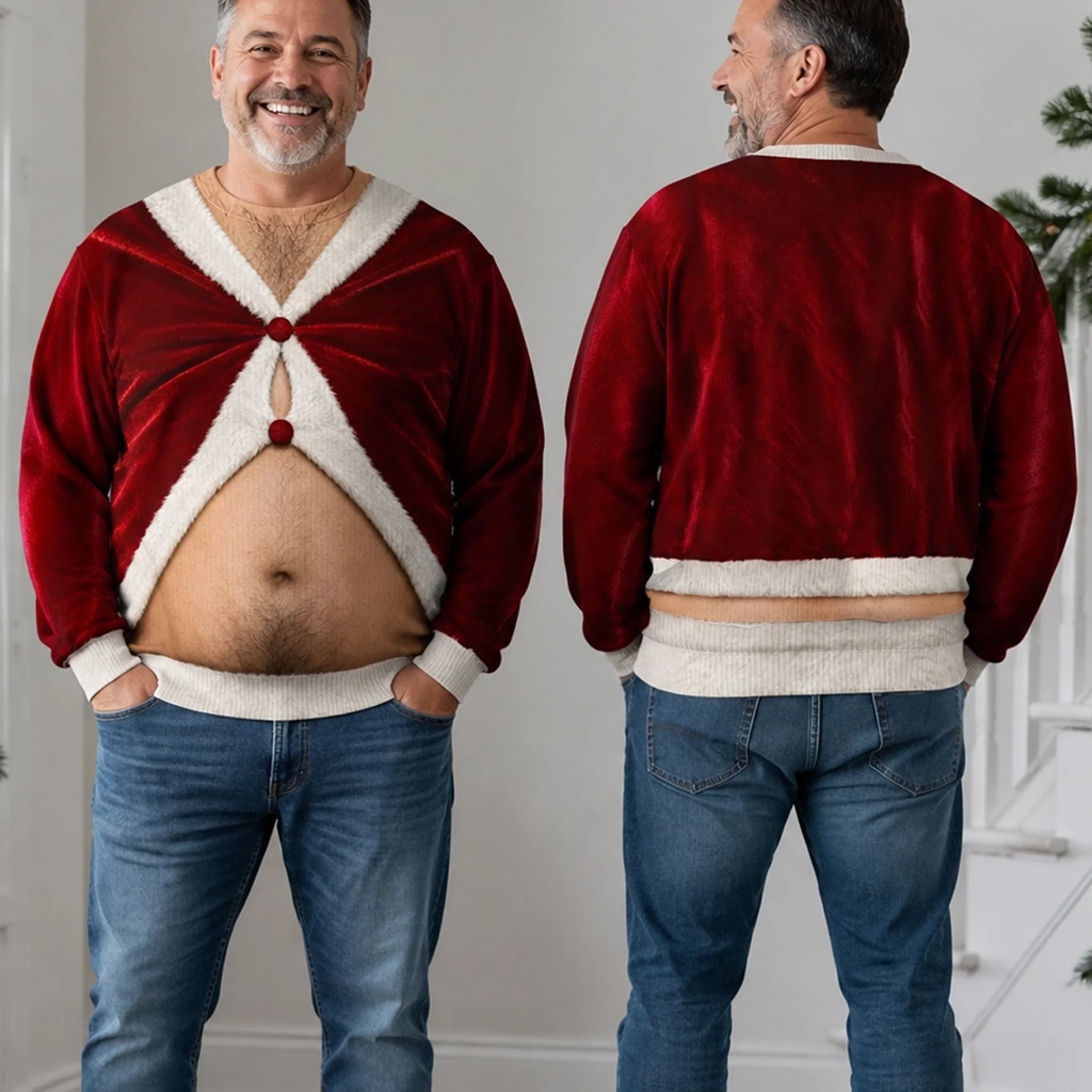 Aangepaste Grappige Unisex Lelijke Trui - Gepersonaliseerde Verjaardagscadeaus Voor Man, Zoon, Kleinzoon, Broer, Opa, Vader, Jezelf - Santa Favoriete Probleemmaker