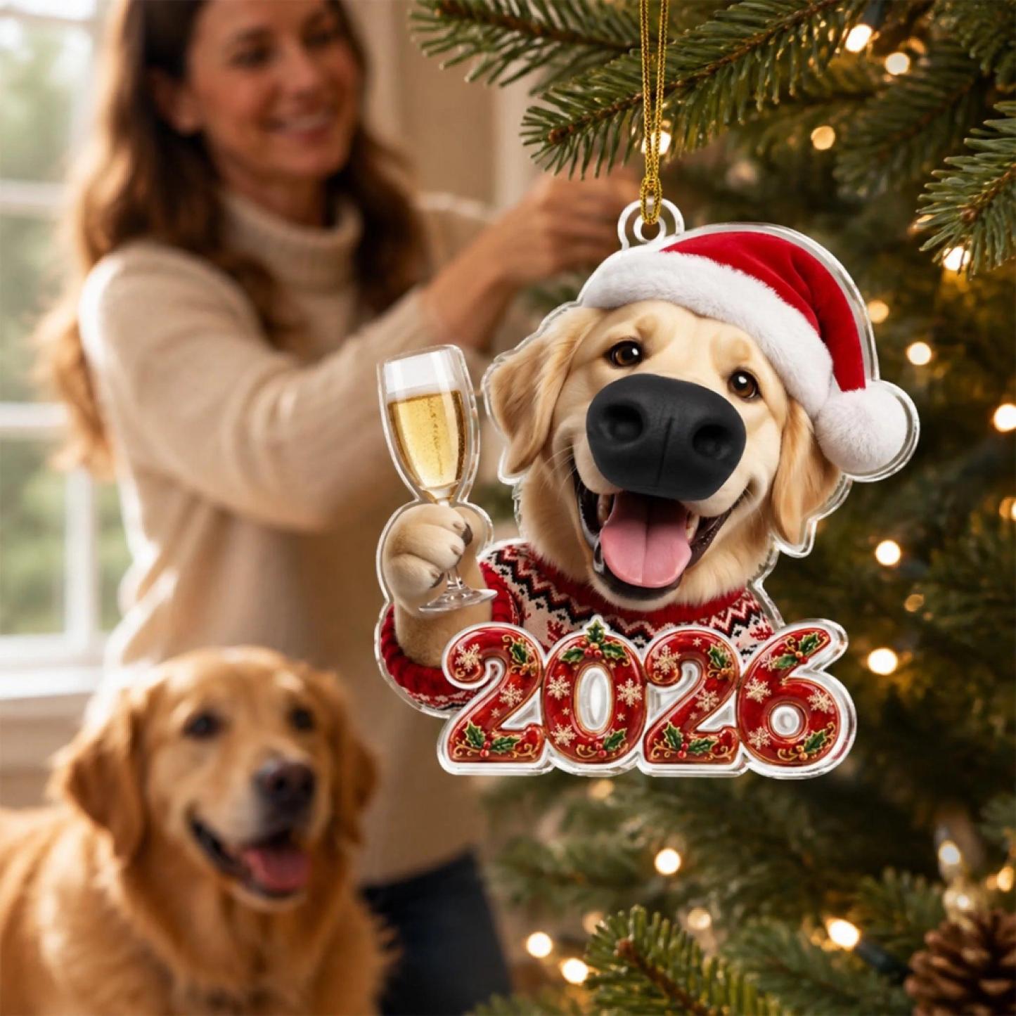 Aangepaste Kerstdecor Thuisverjaardagscadeaus Voor Hondenliefhebbers • Proost En Boops - Gepersonaliseerd Neus Squishy Ornament - SokkenFoto