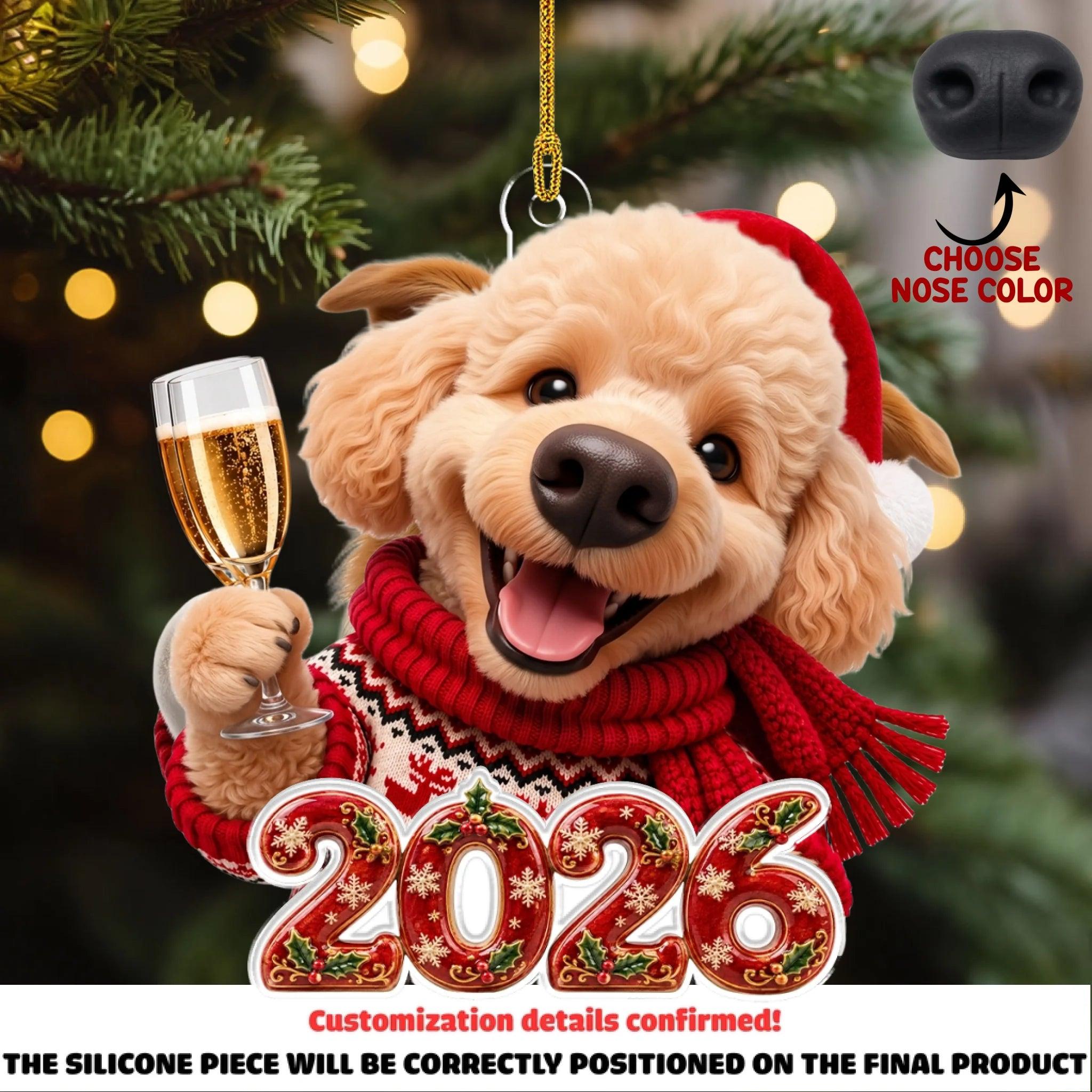 Aangepaste Kerstdecor Thuisverjaardagscadeaus Voor Hondenliefhebbers • Proost En Boops - Gepersonaliseerd Neus Squishy Ornament