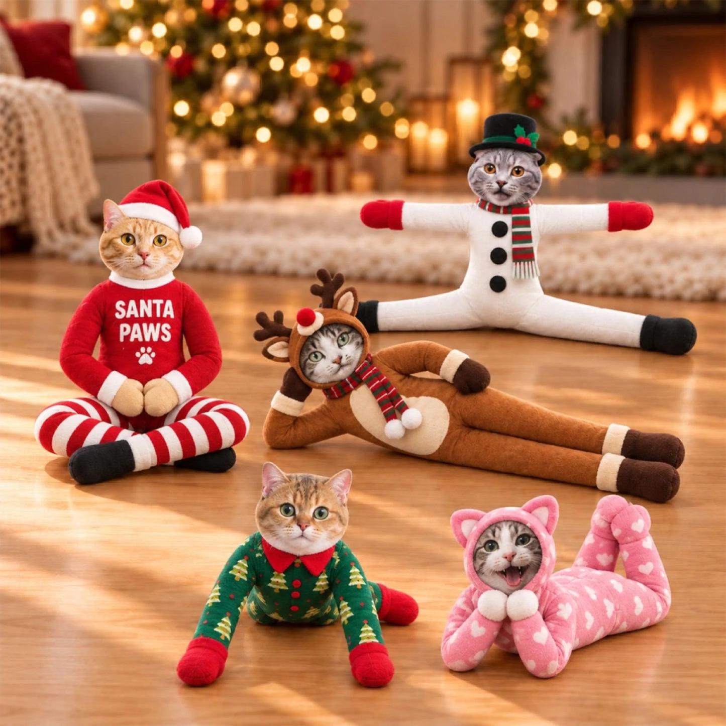 Aangepaste Grappige Huisdier Foto Kerst Pluche Pop Cadeaus Voor Dierenliefhebbers • My Merry Pup - Gepersonaliseerde Poseable Pluche Pop - SokkenFoto