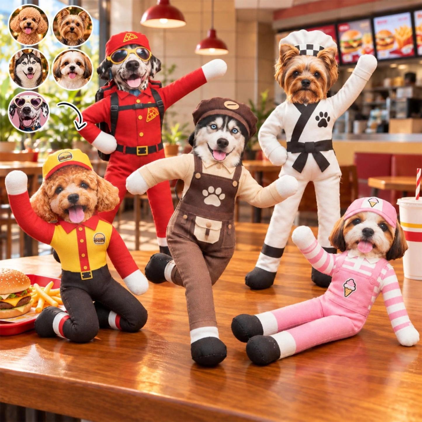 Aangepaste Grappige Huisdier Foto Kerst Pluche Pop Cadeaus Voor Dierenliefhebbers • My Merry Pup - Gepersonaliseerde Poseable Pluche Pop - SokkenFoto