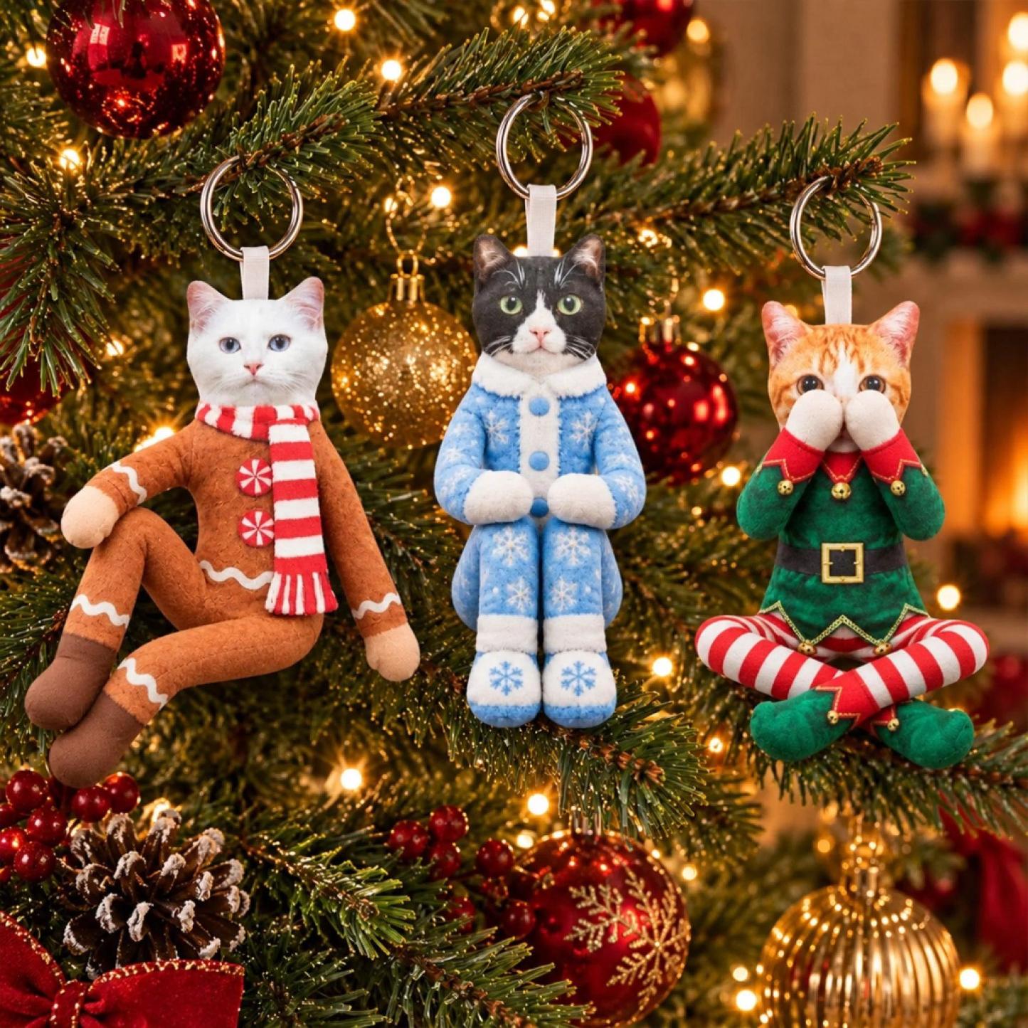 Aangepaste Grappige Huisdier Foto Kerst Pluche Pop Cadeaus Voor Dierenliefhebbers • My Merry Pup - Gepersonaliseerde Poseable Pluche Pop - SokkenFoto