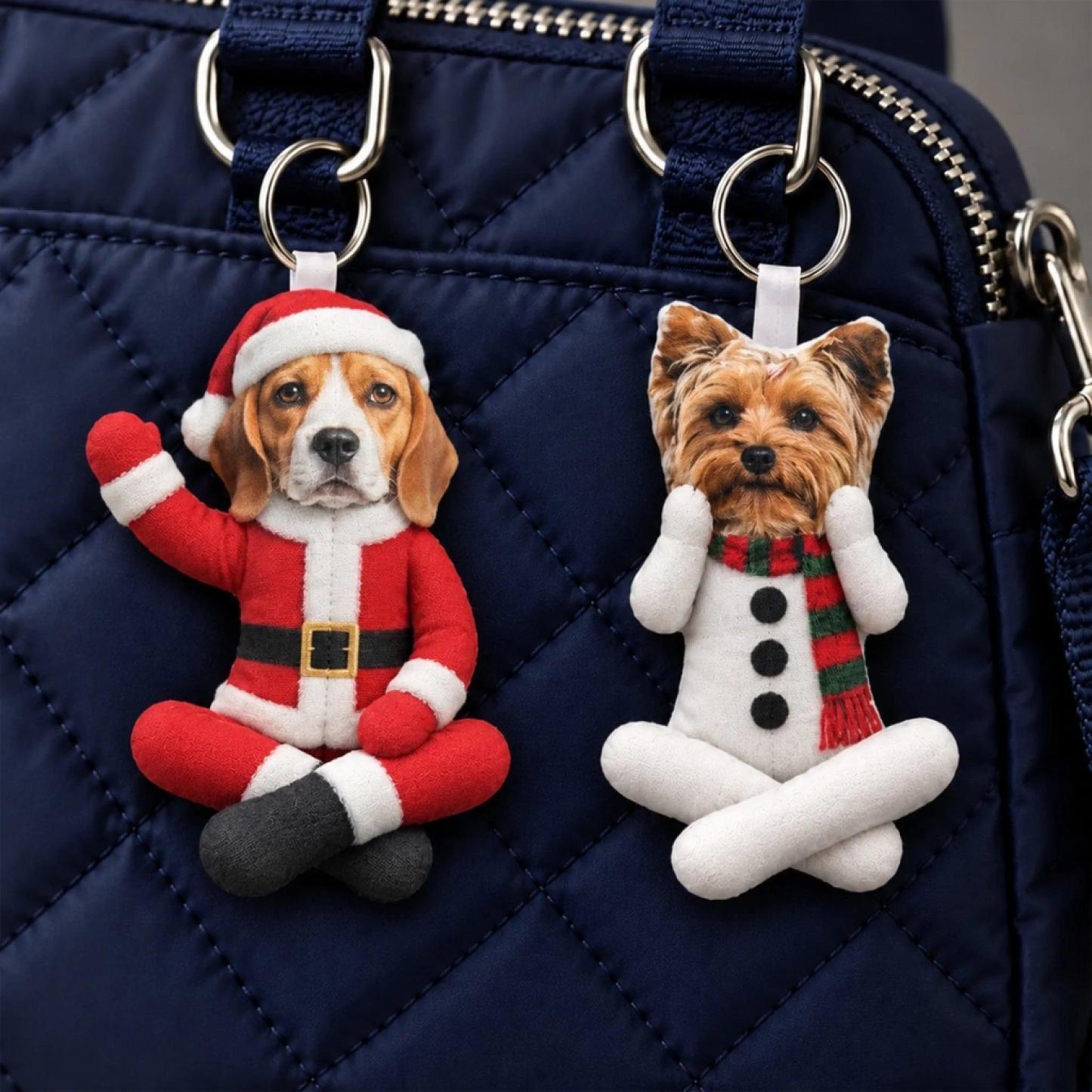 Aangepaste Grappige Huisdier Foto Kerst Pluche Pop Cadeaus Voor Dierenliefhebbers • My Merry Pup - Gepersonaliseerde Poseable Pluche Pop - SokkenFoto