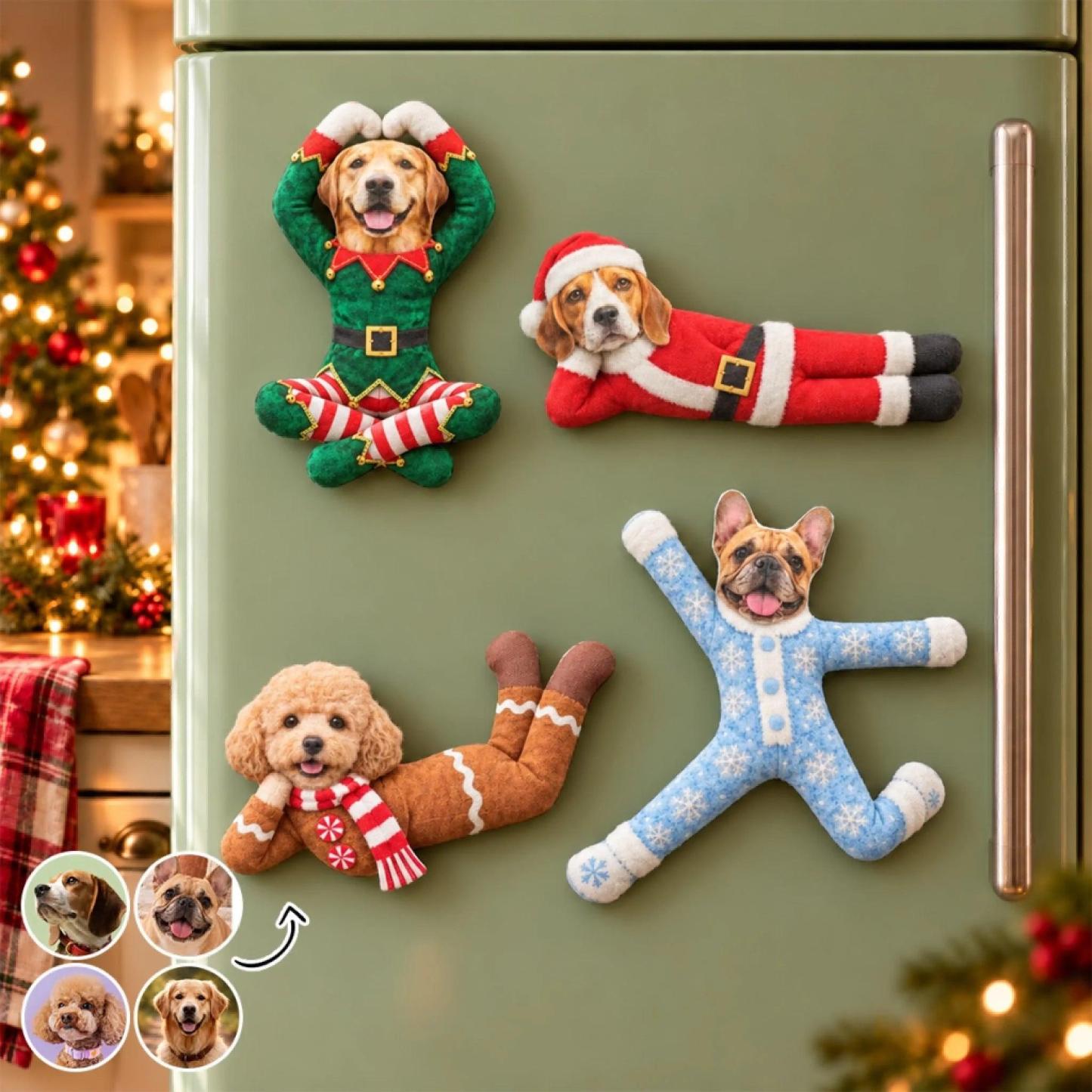 Aangepaste Grappige Huisdier Foto Kerst Pluche Pop Cadeaus Voor Dierenliefhebbers • My Merry Pup - Gepersonaliseerde Poseable Pluche Pop - SokkenFoto