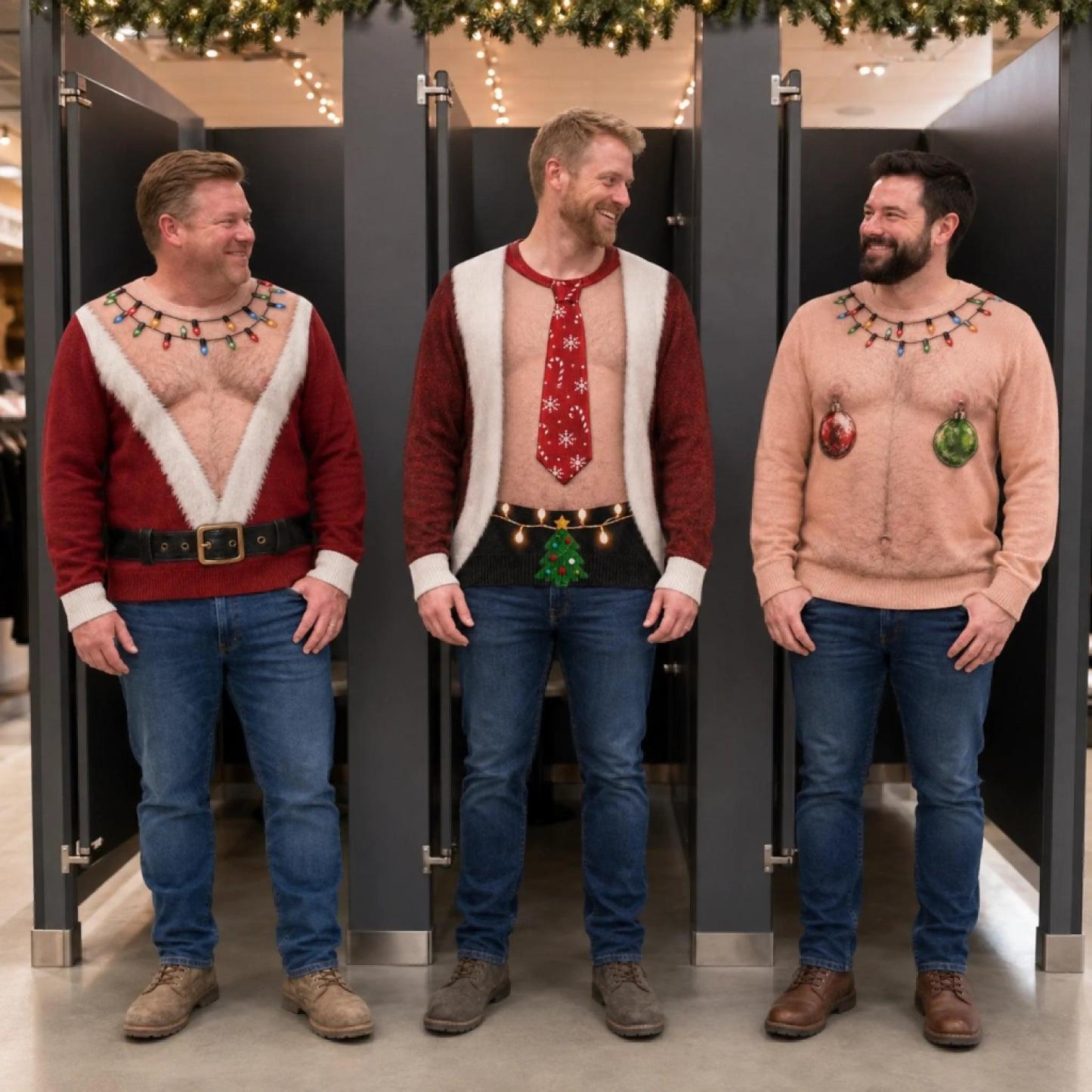 Aangepaste Grappige Lelijke Trui - Gepersonaliseerde Kerstverjaardagscadeaus Voor Man, Zoon, Kleinzoon, Broer, Opa, Vader, Jezelf - Santa Abs Vandaag Op Volledig Scherm - SokkenFoto