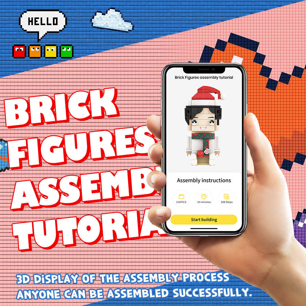 Full Body Aanpasbare 1 Persoon Aangepaste Baksteen Met Framefiguren Kleine Deeltjesblok Speelgoed Brick Me Figuren Cadeaus Voor Haar - SokkenFoto