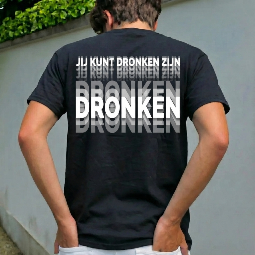 Gedrukt Op De Rug, Je Zou Dronken Kunnen Zijn Shirt, Grappig Drinken Humor Unisex T-shirt Cadeau