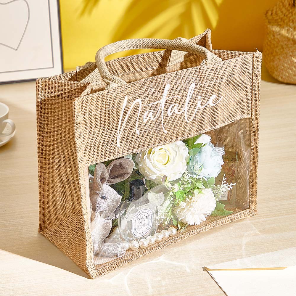 Gepersonaliseerde Bruidsmeisje Voorstel Tassen Monogram Tote Tas Huwelijkscadeau Voor Haar - SokkenFoto