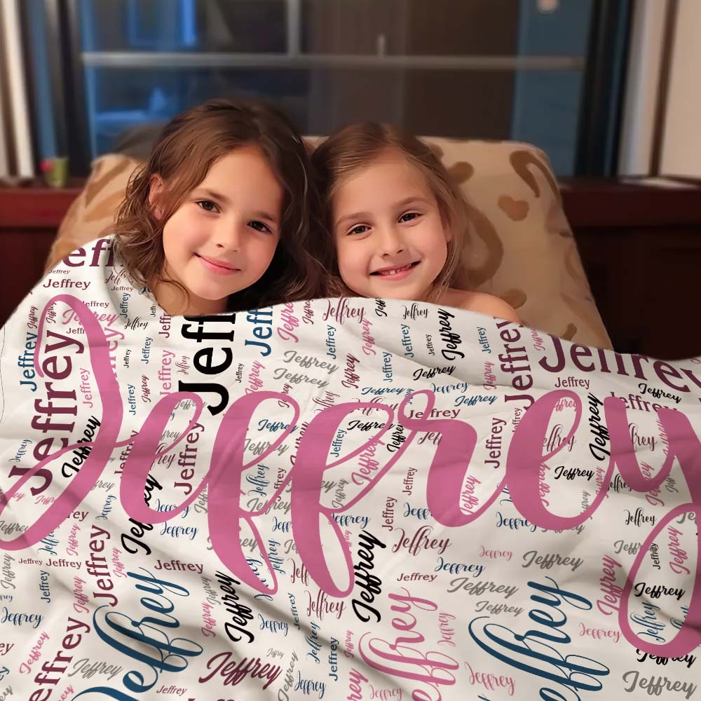 Aangepaste Naam Familie Deken Gepersonaliseerde Word Cloud Art Design Deken Cadeau Voor Familie - SokkenFoto