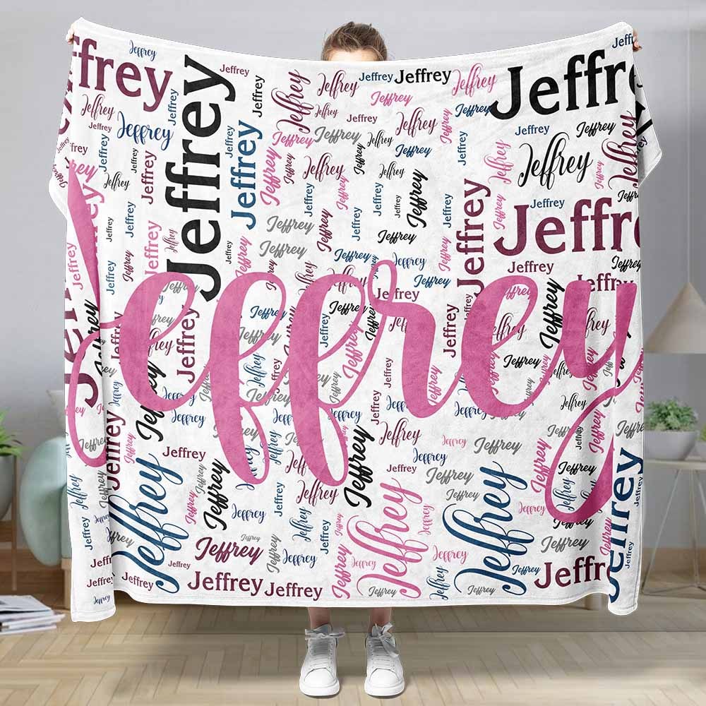 Aangepaste Naam Familie Deken Gepersonaliseerde Word Cloud Art Design Deken Cadeau Voor Familie - SokkenFoto