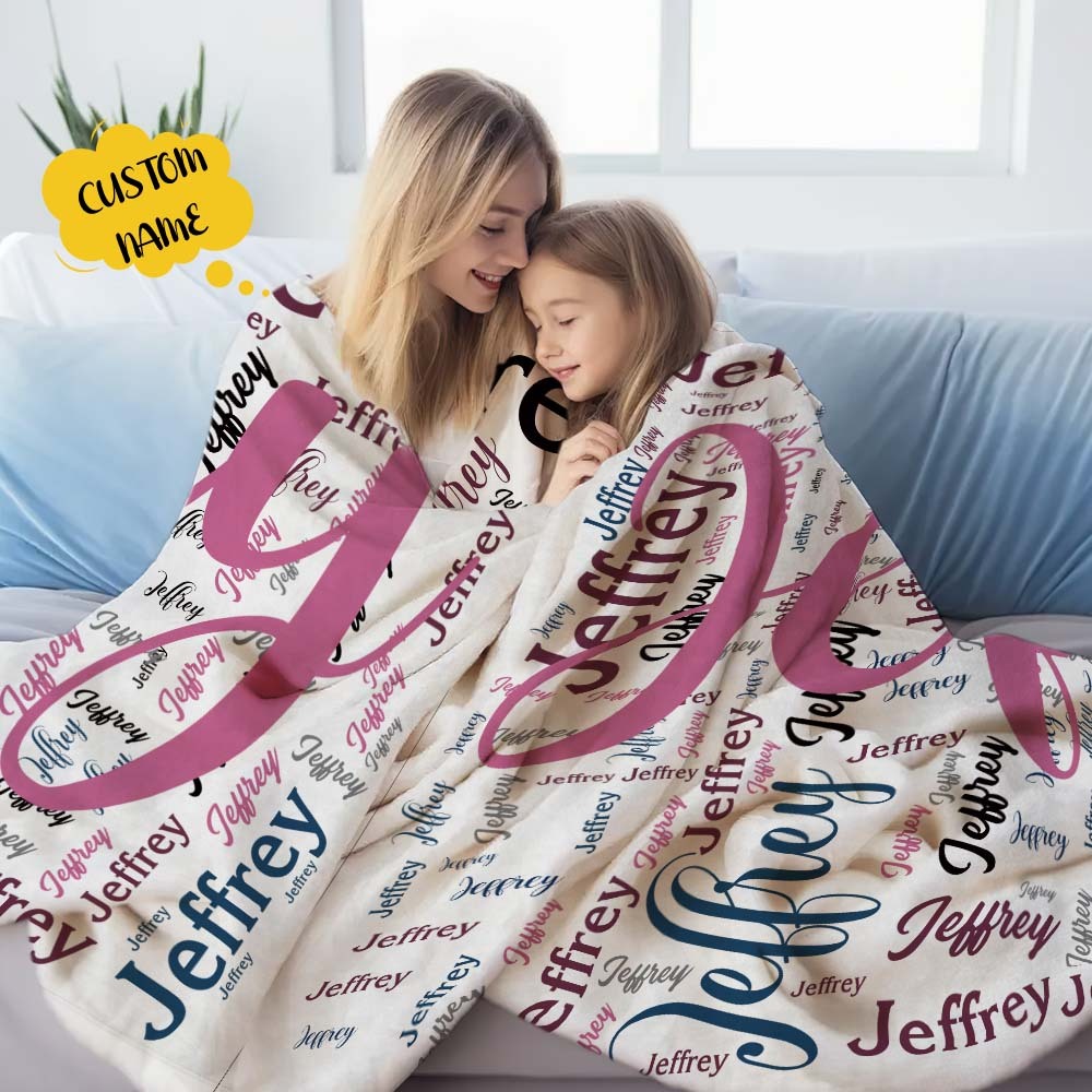 Aangepaste Naam Familie Deken Gepersonaliseerde Word Cloud Art Design Deken Cadeau Voor Familie - SokkenFoto