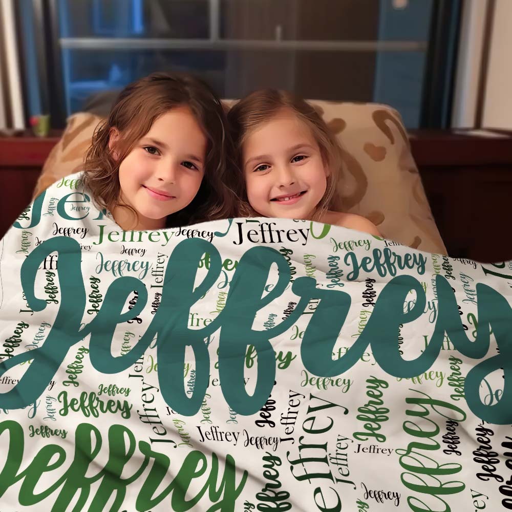 Aangepaste Naam Familie Deken Gepersonaliseerde Word Cloud Art Design Deken Cadeau Voor Familie - SokkenFoto