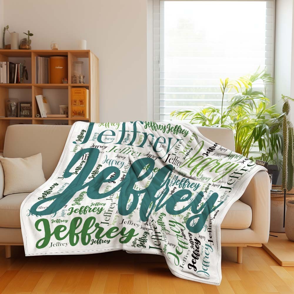 Aangepaste Naam Familie Deken Gepersonaliseerde Word Cloud Art Design Deken Cadeau Voor Familie - SokkenFoto