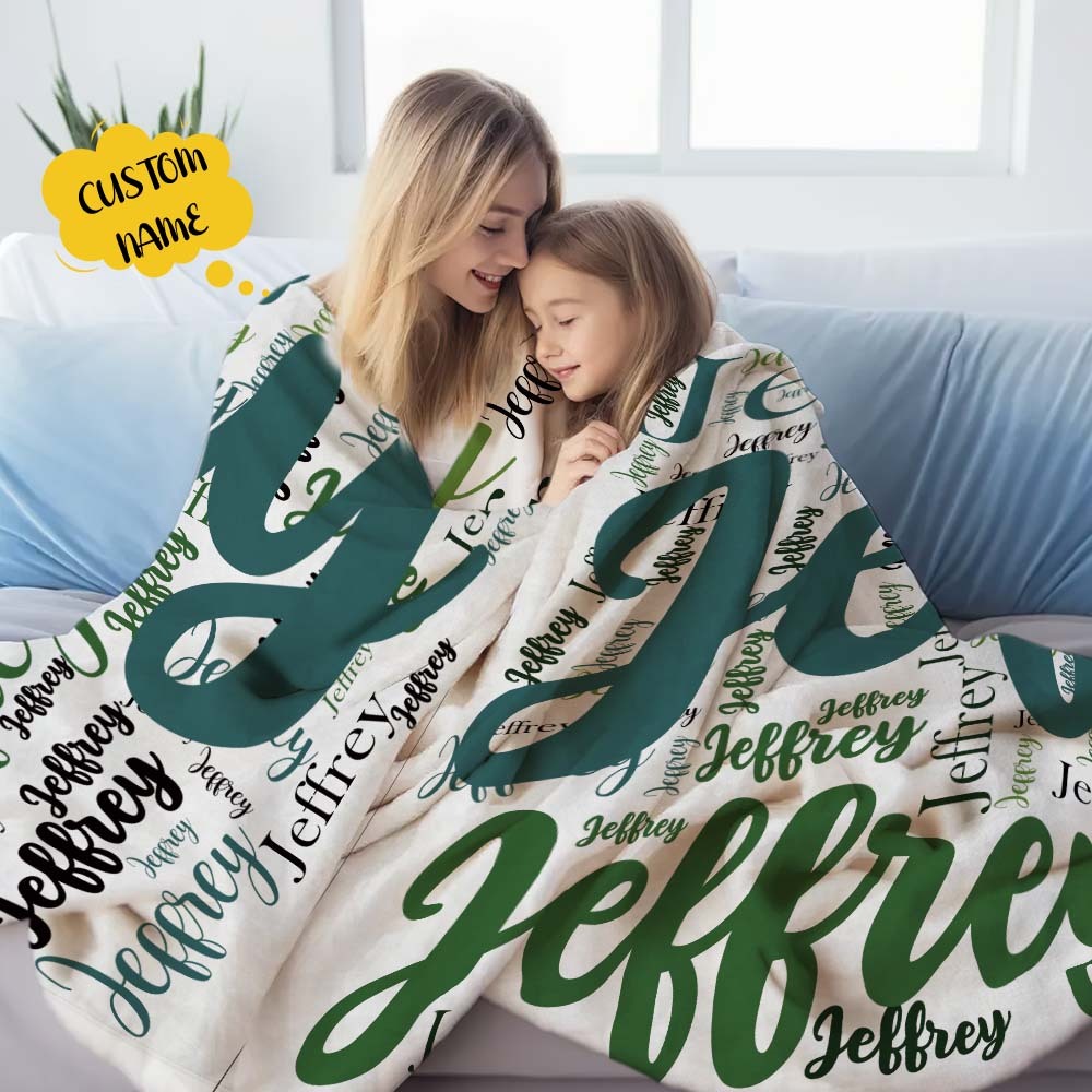 Aangepaste Naam Familie Deken Gepersonaliseerde Word Cloud Art Design Deken Cadeau Voor Familie - SokkenFoto