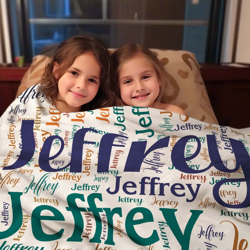 Aangepaste Naam Familie Deken Gepersonaliseerde Word Cloud Art Design Deken Cadeau Voor Familie - SokkenFoto