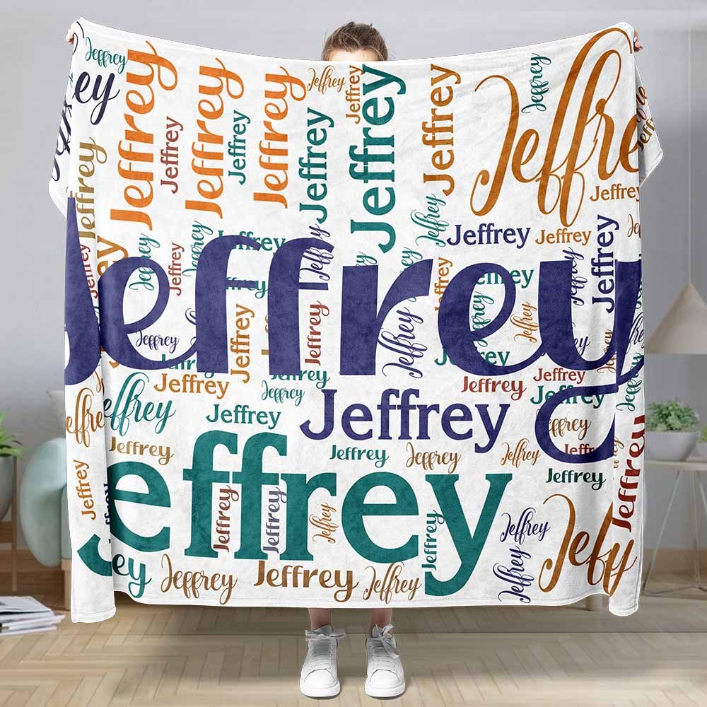 Aangepaste Naam Familie Deken Gepersonaliseerde Word Cloud Art Design Deken Cadeau Voor Familie - SokkenFoto