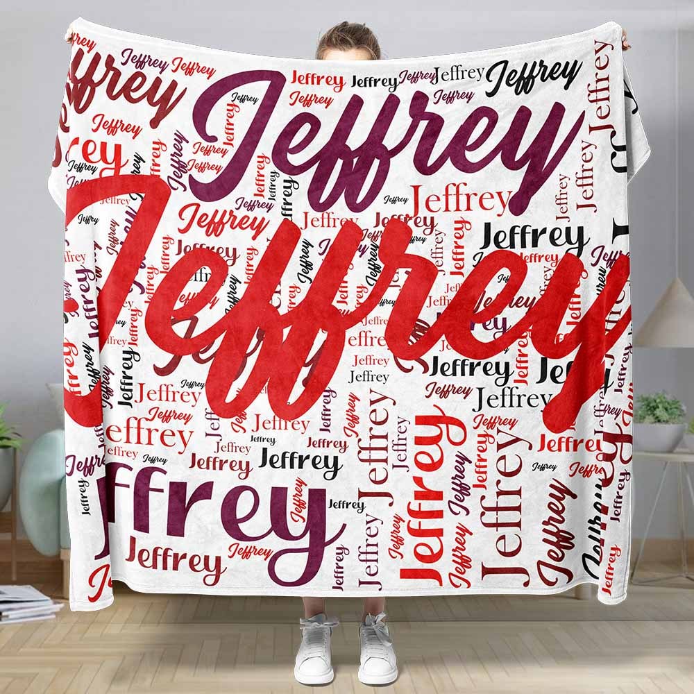 Aangepaste Naam Familie Deken Gepersonaliseerde Word Cloud Art Design Deken Cadeau Voor Familie - SokkenFoto