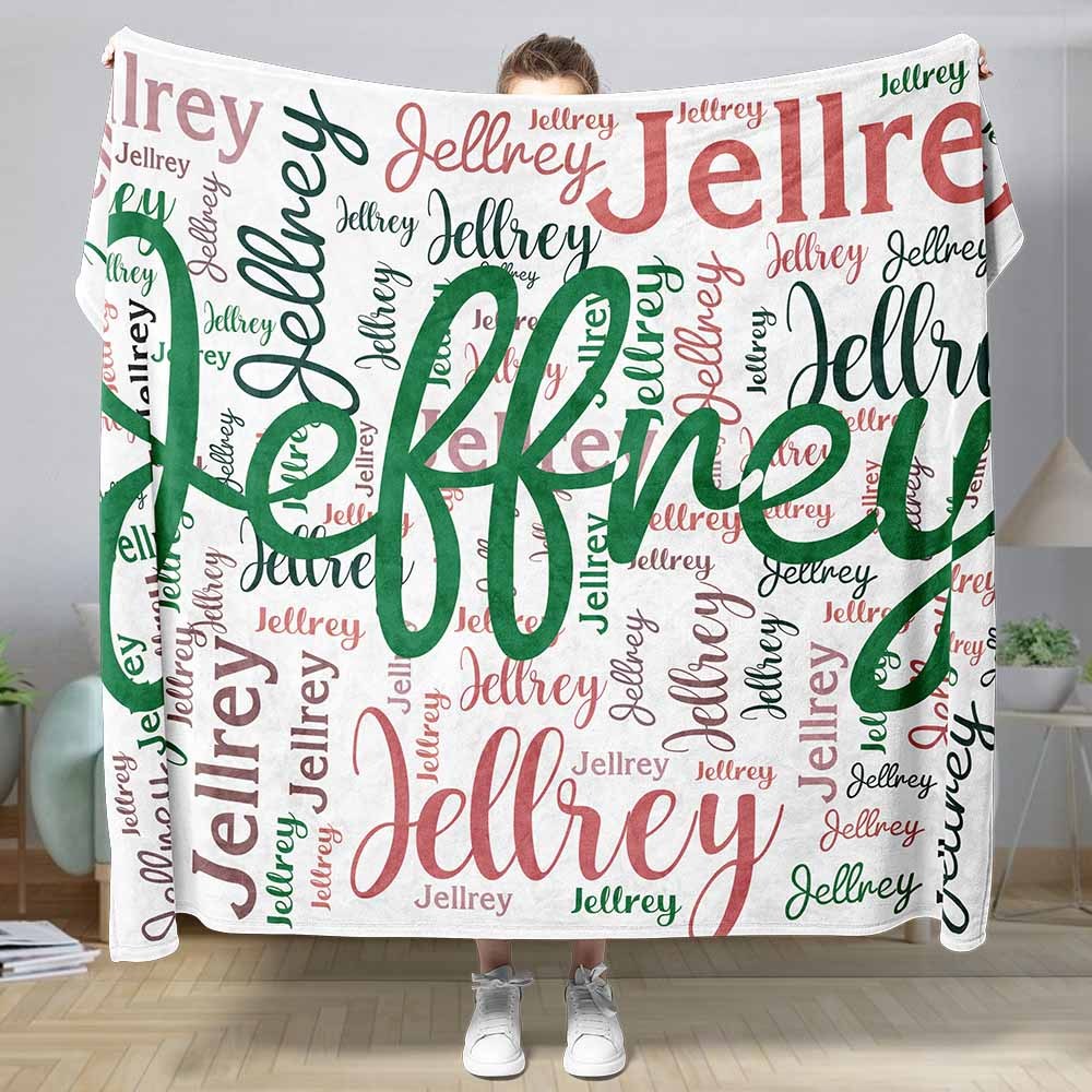 Aangepaste Naam Familie Deken Gepersonaliseerde Word Cloud Art Design Deken Cadeau Voor Familie - SokkenFoto