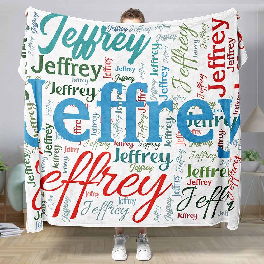 Aangepaste Naam Familie Deken Gepersonaliseerde Word Cloud Art Design Deken Cadeau Voor Familie - SokkenFoto