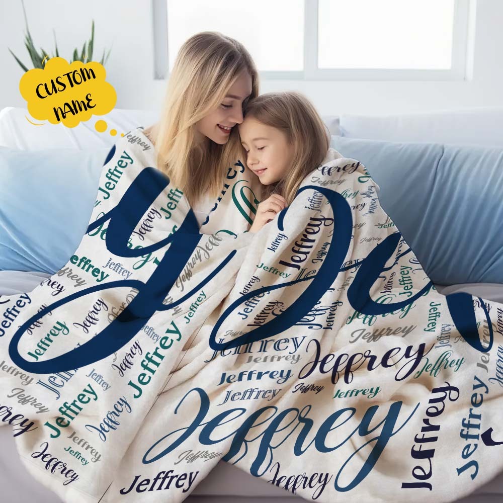 Aangepaste Naam Familie Deken Gepersonaliseerde Word Cloud Art Design Deken Cadeau Voor Familie - SokkenFoto