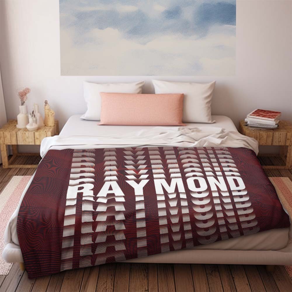 Gepersonaliseerde Naam Of Tekst Met Kleurovergang. Fleece Pluche Deken - SokkenFoto