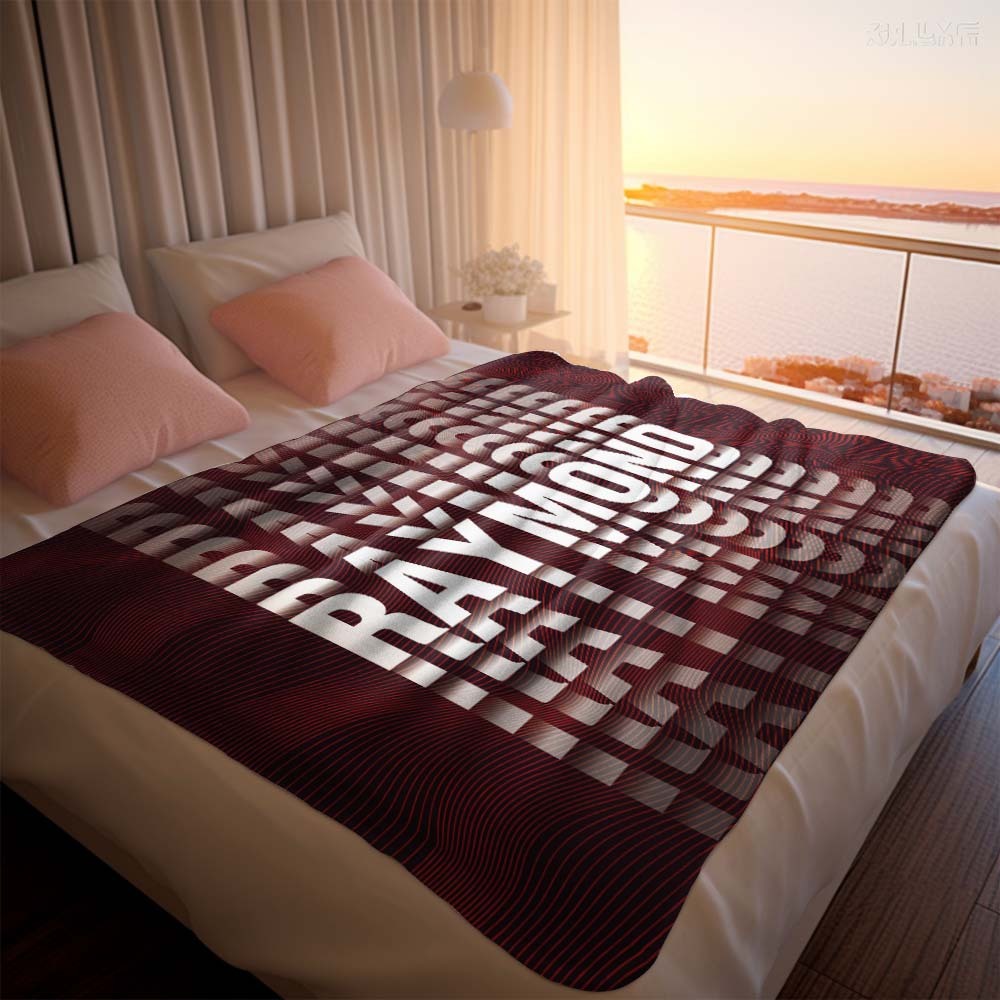 Gepersonaliseerde Naam Of Tekst Met Kleurovergang. Fleece Pluche Deken - SokkenFoto