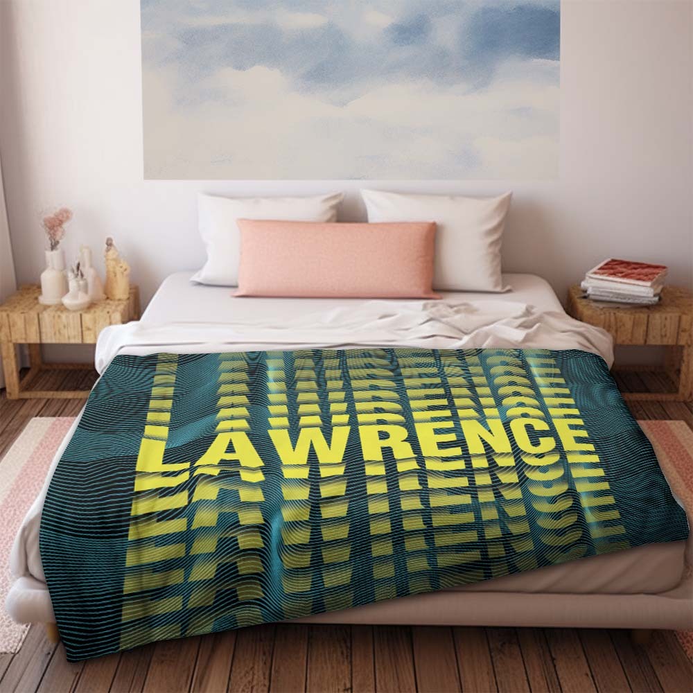 Aangepaste Naam Of Tekst Gradiënt Fleece Pluche Deken - SokkenFoto