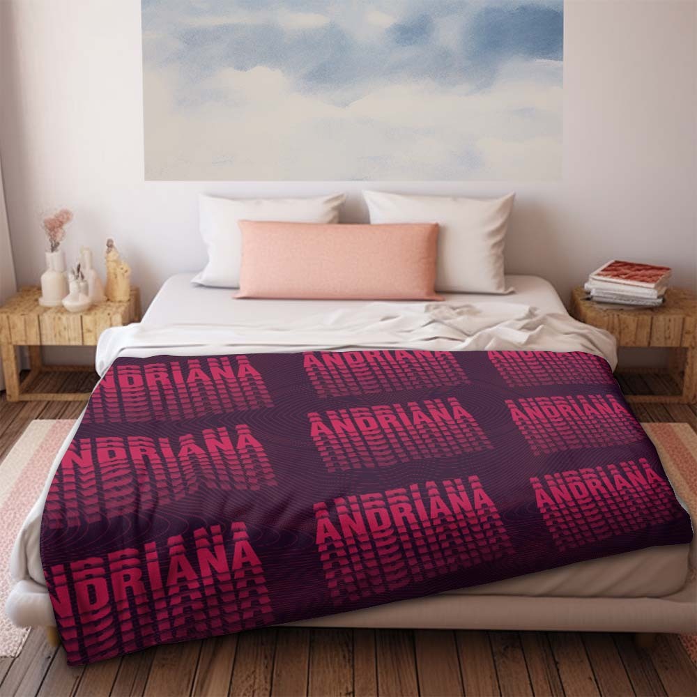 Aangepaste Naam Gepersonaliseerde Tekst Gradiënt Fleece Pluche Deken - SokkenFoto