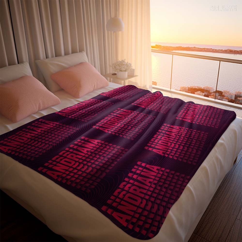 Aangepaste Naam Gepersonaliseerde Tekst Gradiënt Fleece Pluche Deken - SokkenFoto